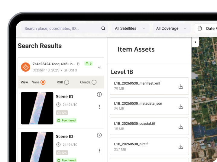 SIGMA Data search results UI on tablet