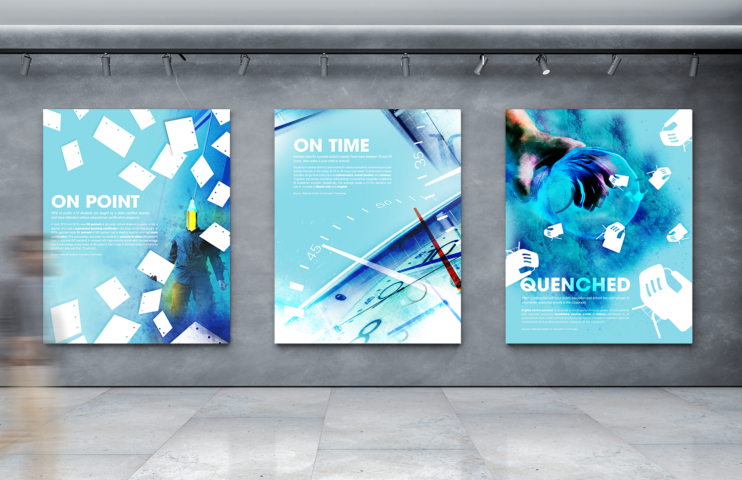 Poster Series of Public and Private Schools Mockup